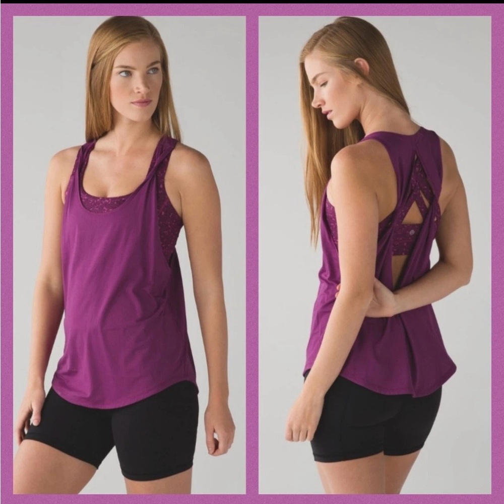Lululemon purple regal plum luxtreme ready &‎ go strappy tank top